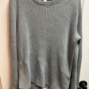 Michael  Kors Women's Gray Ribbed Top Sweater size XL/ NWOT
